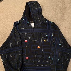 Pac-Man -  Zip Up Video Game Hoodie - Large - Mens